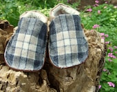 Wool Plaid Hemp Organic Cotton Soft Sole Baby Toddler Earthing Shoes