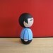 Kokeshi doll. Star Trek inspired Mr. Spock custom