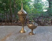 Vintage Brass Incense Burner Fragrance Lighting Rustic Decor Wedding Decor Home Living Urban Living Housewares Set of 2
