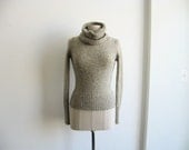 1970s Gray Wool Cowl Neck Sweater.