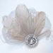 Champagne Bridal Hair Accessory, Ivory White, Feather Fascinator, Hair Clip, Unique bridal, Bridesmaids, Batcakes Couture