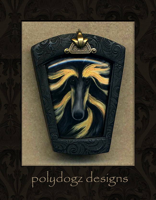 Afghan Hound dog pin/brooch