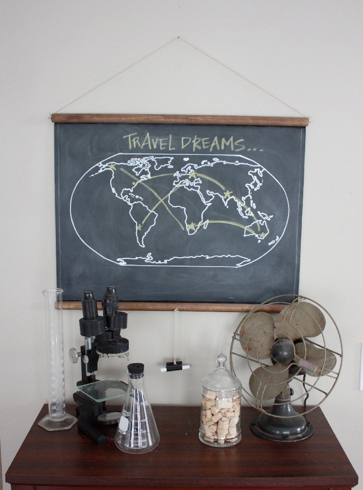 Chalkboard World Map - SMALL SIZE