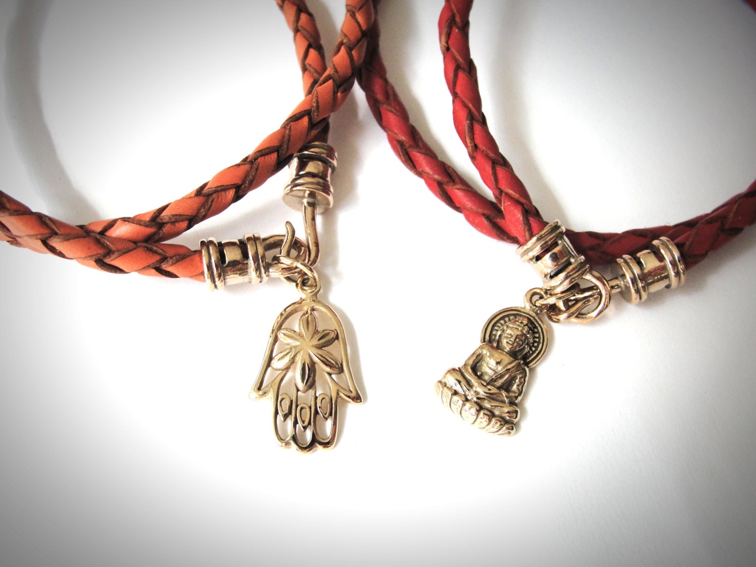 NEW - Bronze Gold Zen Leather Wrap bracelet