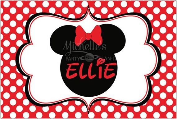 Backdrop for Minnie Mouse inspired birthday Party Choose PINK or RED Il_570xn