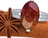 Color Change Garnet Ring in Palladium with Diamonds - Also Known as Color Shift Garnet