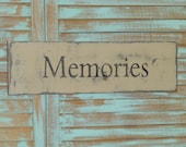 SHABBY COTTAGE CHIC Memories sign / family picture wall sign / wedding memorabilia sign / Memories wall sign / Memories wood sign