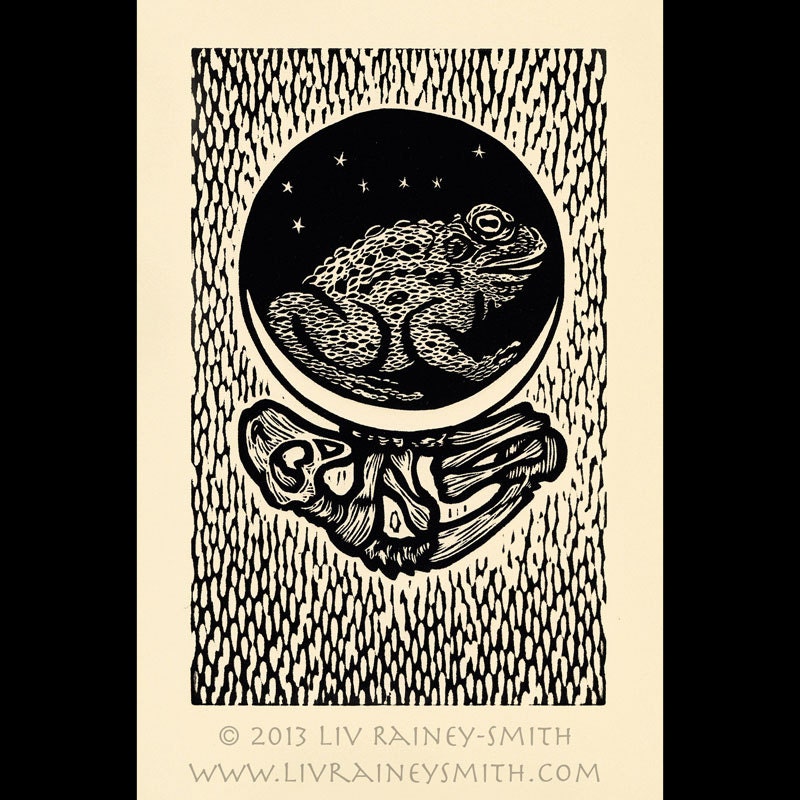 Toad woodcut limited edition Arcanum Bestiarum bestiary print