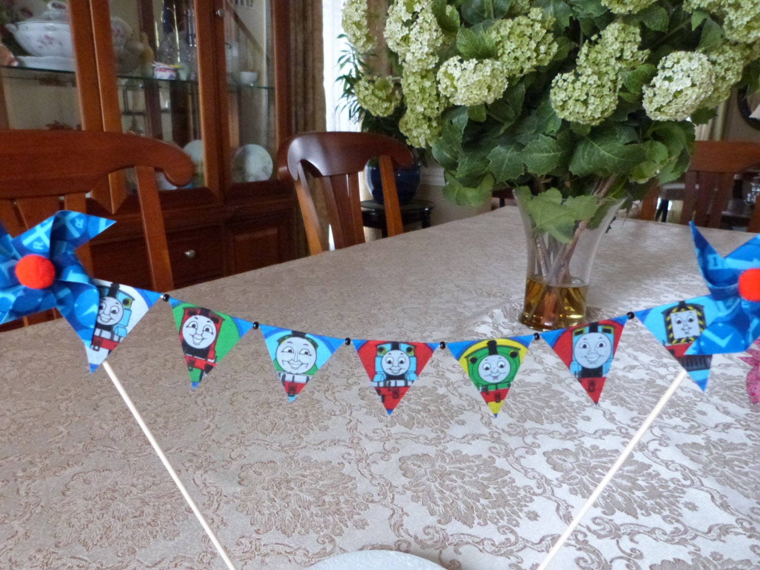Thomas The Tank Engine Train Pinwheel Cake Topper -  Decoration , Birthday Party,  Celebration