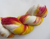 Tangerine Dream.  Handpainted Merino Yarn Fingering Weight 1 ply