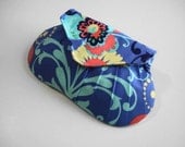 Bridesmaids Clutch, Blue Periwinkle Purse, Floral Handbag, Wedding Bag