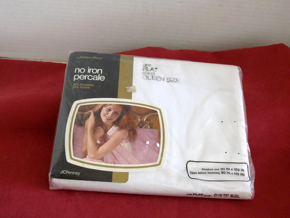 PERCALE Queen Size Flat Sheet - White - Linens