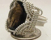 Handmade Solid Sterling Silver Wire Wrap Smoky Quartz Ring