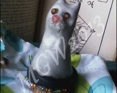 Cat Art Silver & Black Cute Sweet