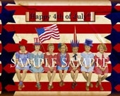 Digital Collage Sheet Groups of July 4th Children (Sheet no. O142) Red White Blue