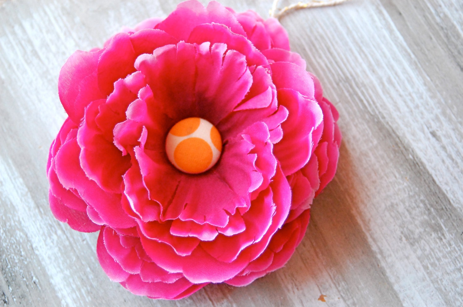 pink silk flower hair clip