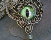 Gothic Steampunk Small Victorian Heart in Green Gold