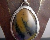 Amethyst Sage Pendant Necklace Stone Sterling Silver Iolite Pearl