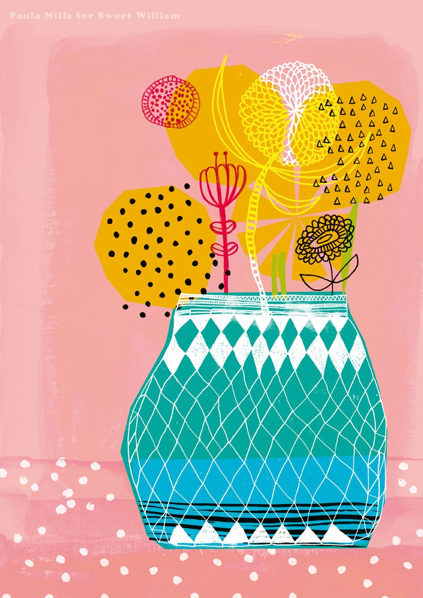 Geometric Vase Archival Art Print by Paula Mills for Sweet William