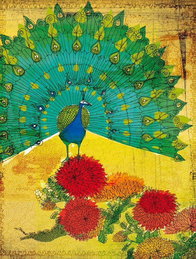 peacock instinct 8x10 art print