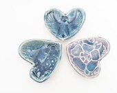 angel heart starfish soap dish ring dish set 3 teal handmade designer    USA shipping included