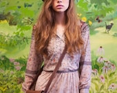 Vintage Prairie Floral Sheer Dress- Size Medium/Large