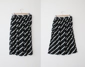 1980's Black and White Striped Sheer Skirt Size Medium