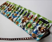NEW-Monkey Crayon Roll-16 Crayola Crayons Included-Ready to Ship-Makes Great Gift