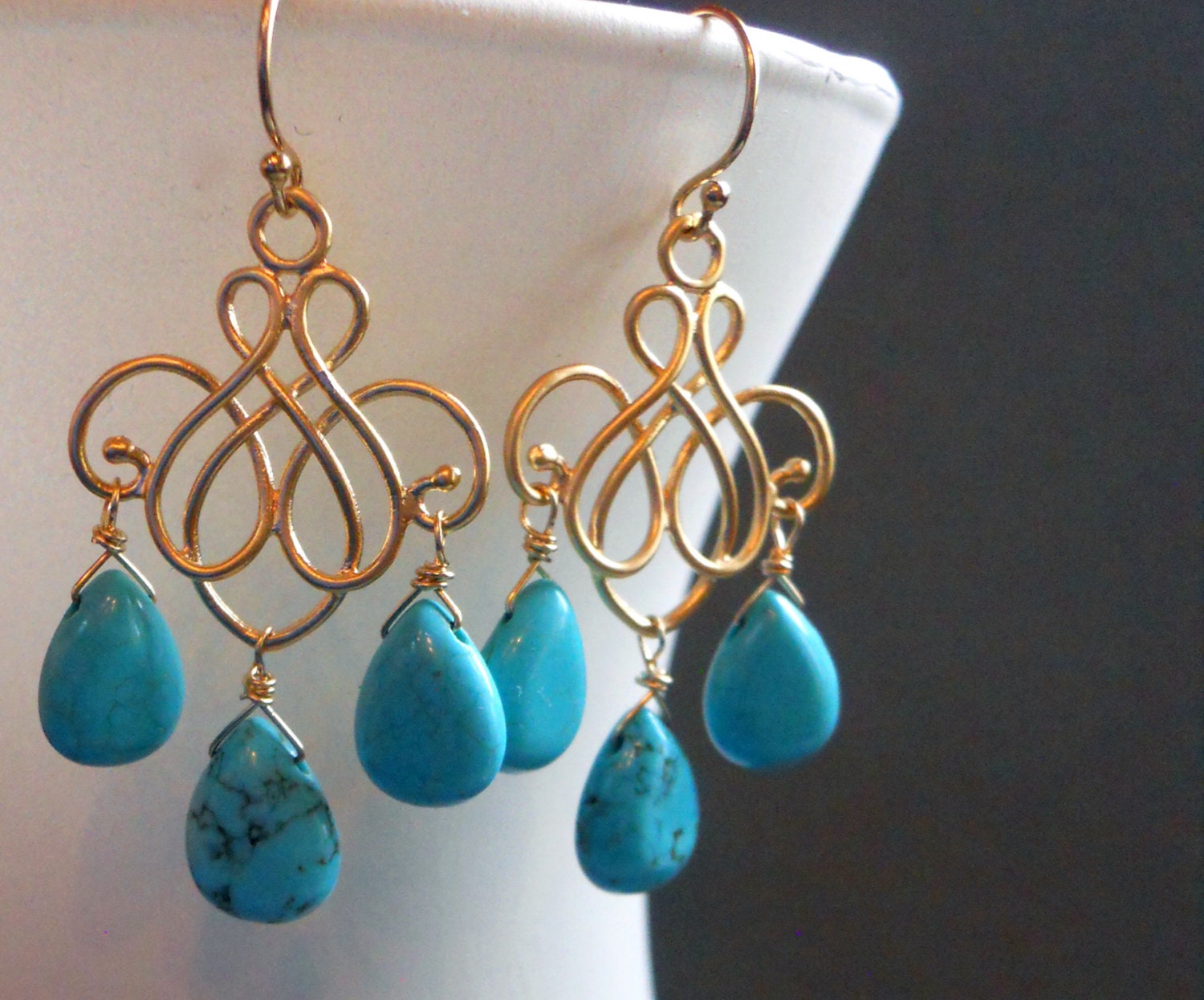 Cabo Turquoise chandelier earrings