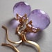Pale Violet Quartz Golden Sparkle Earrings