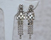 Rhinetone Danglers Vintage Earrings