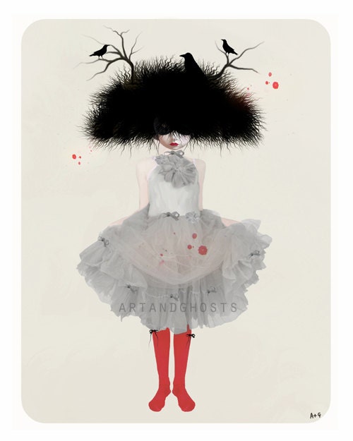 Parasol - Digital Illustration / Collage Art Print 10x8