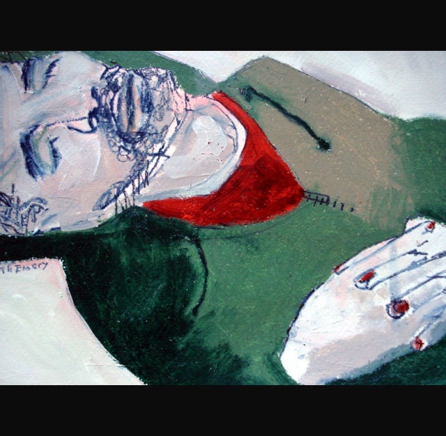 outsider EMERY original painting 'his escape route from his thoughts'