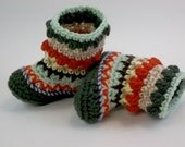 Baby Booties Mukluk or Granny Boots Multicoloured Alaskan 6-12 months OOAK