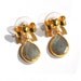 Bow with a Labradorite Drop Stone Earring