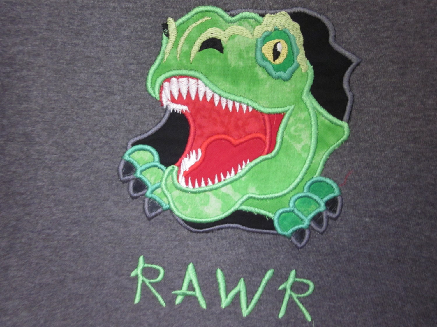 Dinosaur applique monogramed toddler boys tshirt