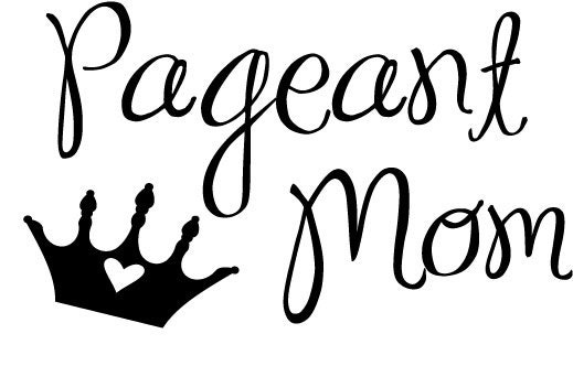 Pageant Mom vinyl lettering crown car sticker decal