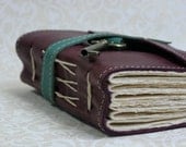 Beautiful Purple Leather Skeleton Key Journal with Handmade Paper by Binding Bee in Indianapolis, Indiana