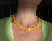 Vintage Necklace - Yellow Coin Pearls