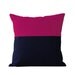 Hot Pink and Navy OUTDOOR Color Block Pillow Cover (18x18) by JillianReneDecor Modern Spring Summer Home Decor - Two Tone Colorblock