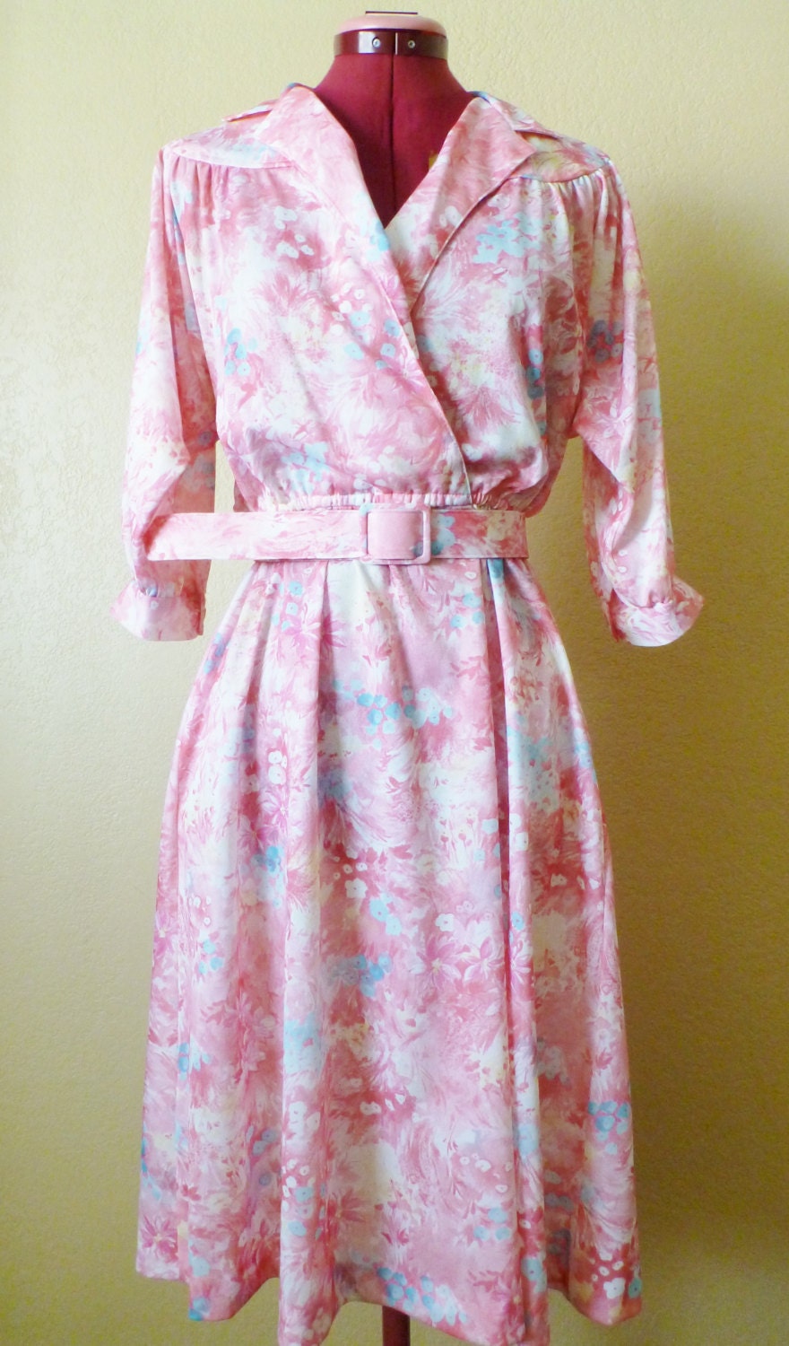 vintage PINK FLORAL dress