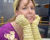 Zoe - A Cabled Panta/Ear Warmer and Fingerless Mitts Knit Pattern