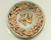 Victorian Brooch, Isle of Man Three Leg, Sterling Silver, Rose Gold, Antique Pin Vintage