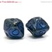 ON SALE 50% OFF Glass Lampwork Bead Sets - Five Blue Pearl Surface w/Black Swirl Bicone Beads 11204307