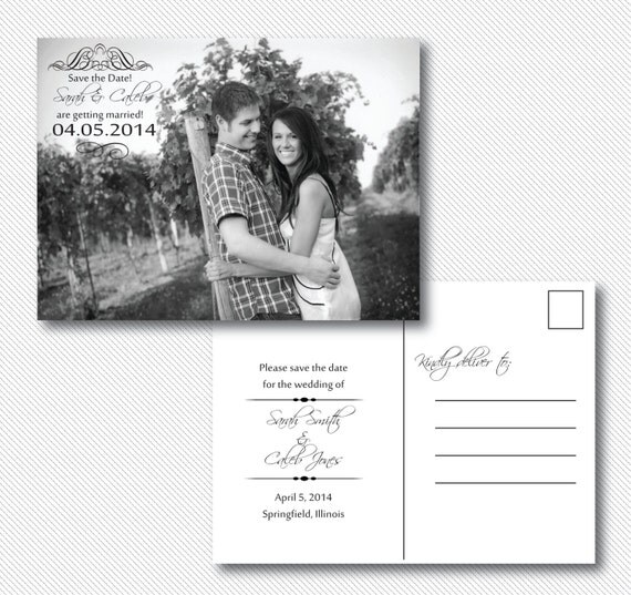 Custom photo wedding Save the Date POSTCARD Printable or Printed Il_570xn