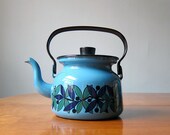 Finel blue enamel teapot by Esteri Tomula