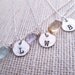 Gemstone Bridesmaid Necklaces -Set of 3 -Personalized Necklace - Hand Stamped Necklace - Initial Necklaces