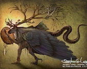 Shapeshifter - Northern Sami Scandinavian Shaman Reindeer 11x17 Print