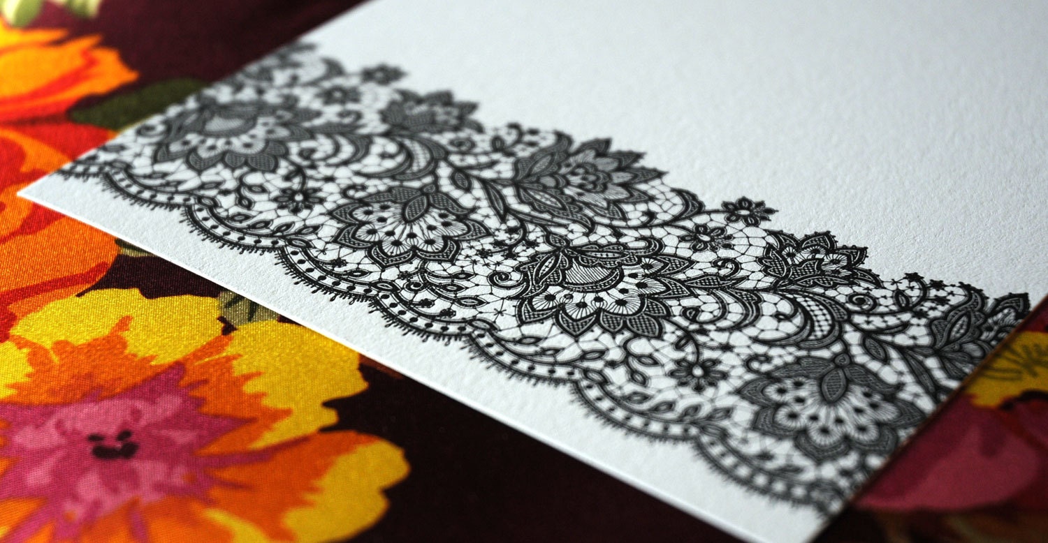Modern Lace letterpress stationery