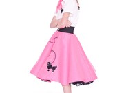 Girls 50's Poodle Skirt HOT PINK Large Child size10-11-12